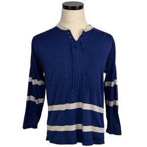 Vintage 1950s Cleveland Sport Goods Co. Distressed Blue & White Hockey Jersey